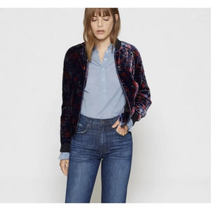 JOIE “mace” bomber quilted velvet jacket size small